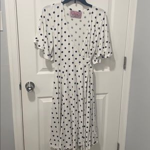 Polka dot wrap dress